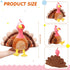 4 Pieces Plush Turkey Stuffed Animals, 8 Inch Soft Thanksgiving Bird Plush Toys, Fall Harvest Decorations (Pink)