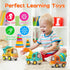 1 2 3 3 Pack Set 1-3 Baby Toys Push Cars for Year Old Friction Powered Construction Friction Vehicle Excavator Dumper