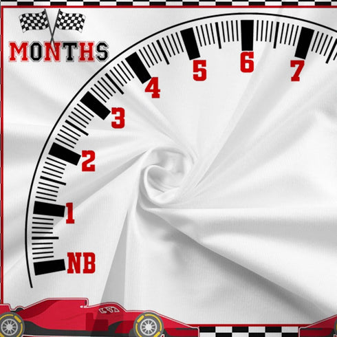 CSFOTO Racing Car Baby Monthly Milestone Blanket, Newborn Growth Record Prop for Baby Boy Photography, 60"x40"