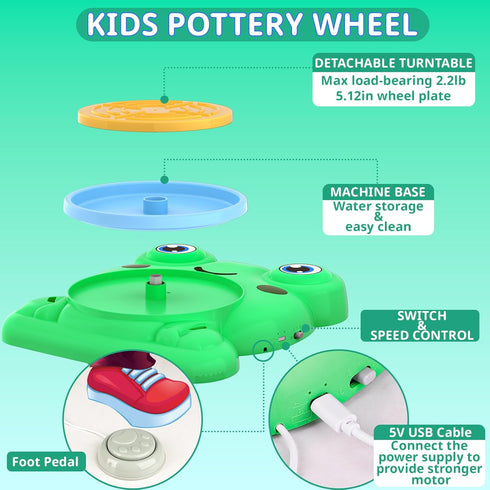 8-12 3 Pack 6 7 8 9 10 11 12+ Aujazyble Pottery Wheel for Kids - Complete Pottery Painting Kit Arts and Crafts for Kids
