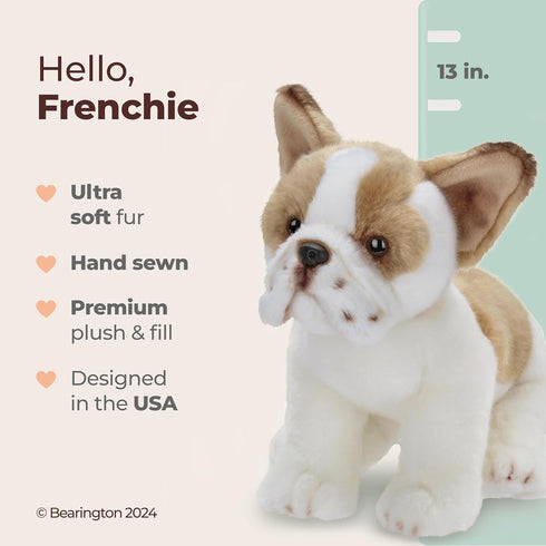 Bearington Frenchie Stuffed Animal, 13 Inch French Bulldog Plush Toy