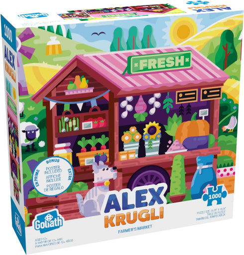 Goliath Alex Krugli: Farmer's Market 1000-Piece Puzzle - Completed Size 26.75 x 18.26 Inches for Ages 12 and Up