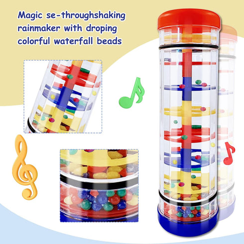 LOOIKOOS Rainmaker Rain Stick Musical Instrument for Babies, Sensory Developmental Toy for Toddler Musical Play