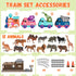 Set Playset 3-5, 3 4 5 Train for Toddlers, Electric Train Toys with Light, Music and Animals, Toddler Magnetic Train