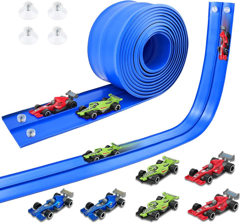 HACOCOLA 15 Ft Flexible Race Track Set with 6 Toy Cars for Kids