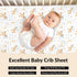 Pynnlts 52x28in Cartoon Bear Baby Crib Sheets Fitted Crib Sheet for Boys Girls Cute Bear Moon Stars Clouds Baby Sheet