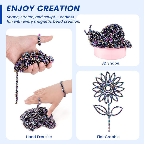 550PCS LovesTown Ferrite Putty Stones, Fidget Magnetic Beads Fidget Toys for Teens Stress Relief Gifts for Adults