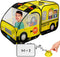 Kiddzery School Bus Pop Up Kids Play Tent, Indoor & Outdoor Playhouse with Sound Play Button for Toddlers