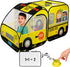 Kiddzery School Bus Pop Up Kids Play Tent, Indoor & Outdoor Playhouse with Sound Play Button for Toddlers