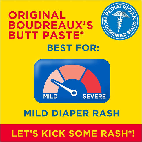 Pediatrician-Recommended 4oz 3 Pack Boudreaux's Butt Paste Original Diaper Rash Cream, Diaper Cream for Baby, Fast