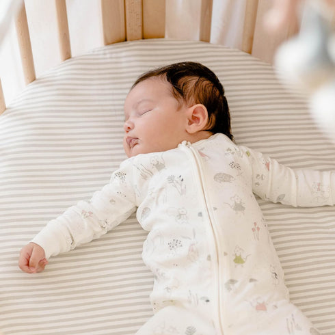 V3, V3-100% Stokke Sleepi Mini Fitted Sheet by Pehr Stripes Away Pebbles - Compatible with Sleepi Mini Mattress Cotton