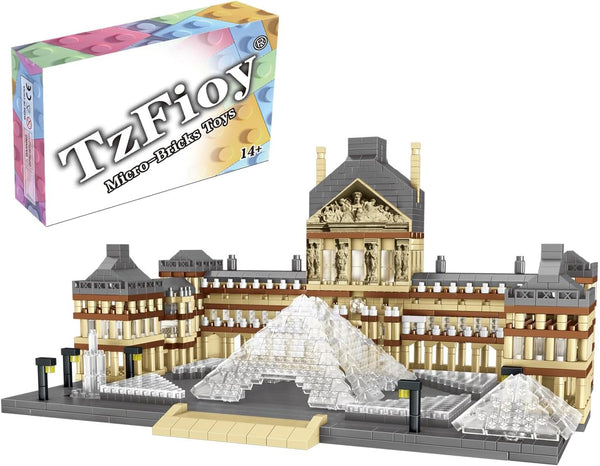 Paris Louvre Museum Building Blocks Set (3377Pcs) - Famous World Architecture Educational Toys Micro Bricks for Kids