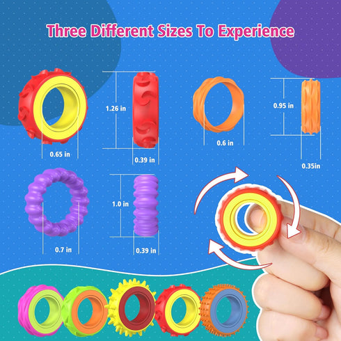 (18 Pack Fidget Toys Spinner Rings for Kids Anxiety Relief Sensory Toys for Kids with Autism, ADHD Tool for Kids