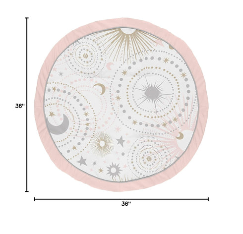 Tummy Sweet Jojo Designs Blush Pink, Gold and Grey Star and Moon Playmat Time Baby and Infant Play Mat for Celestial