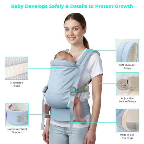 3 7-35 lbs CycleMoreLightweight & Breathable Infant Carrier with Carry Positions, Hip-Healthy M-Shape Seat