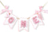 LINLULU Flower 1st Birthday High Chair Banner - Pink and Gold One Birthday