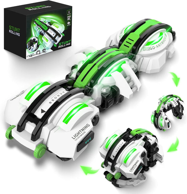 BAZADER RC Cars with LED Lights - Remote Control Car Snake 360° Roll Toys for Kids Age 7+