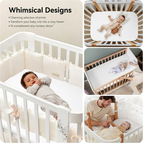 28" 52", 100% Stretchy Fitted Crib Sheets, Muslin Crib Bed Sheets for Babies by Super Soft and Comfortable Cotton Bed