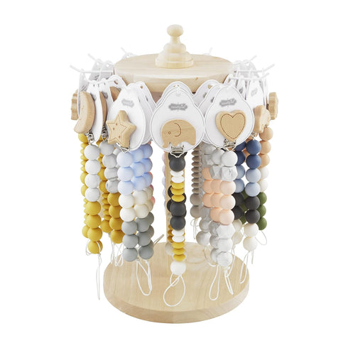 Gray Moon Baby Pacifier Clip by Mud Pie