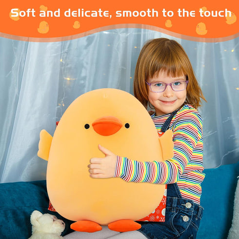 Plush Duck Stuffed Animal - 15.7in Long-Legged Yellow Duckling Soft Toy for Kids and Friends