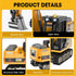 DAOGU Excavator,1:64 Programming 3 4 5 6 7 8-12 Remote Control mini RC Alloy Construction Vehicle Toys, STEM Tools