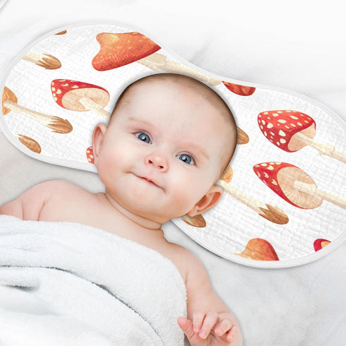 YETTASBIN Mushroom Muslin Baby Burp Cloth, Super Soft Absorbent Cotton Burp Rag Baby Bibs Feeding Cloth for Newborn
