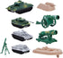Juvale 100-Piece Army Men Toy Soldiers Playset - Small Plastic Action Figures, Military Battlefield Accessories & Tanks