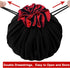 SIQUK Large Dice Bag with Pockets, Drawstring Storage Bag for DND, RPG, MTG Table Games, Holds over 300 Dice (Black &