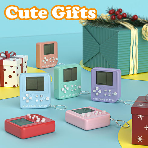 24PCS Video Game Party Favors, Video Game Keychain, 6 Colors, Bulk Party Supplies for Kids