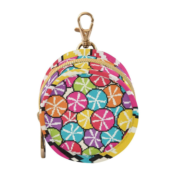 PYBUG Candy Round Pacifier Storage Case, Polyester & TPU Lined with Hook Buckle,