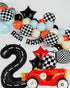 Race Car Birthday Balloons - 40 Inch Racetrack Number Balloon for Two Fast Birthday Party Decor Supplies