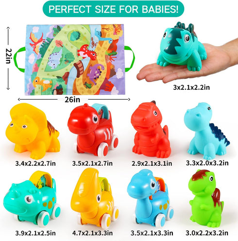ALASOU 9 PCS Dinosaur Fantastic Creatures Toys with Playmat/Storage Bag, 1st Birthday Gifts for 1 Year Old Boy