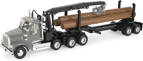 ERTL Freightliner 122SD Logging Truck Toy, 1:32 Scale with Trailer and Logs for Toddlers