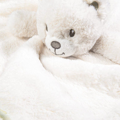 16 Inch Bear Security Blanket Soft Baby Lovey Fluffy Blanket Unisex Lovie Snuggle Toy Baby Bear Stuffed Gift