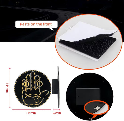 Car LED Smile Face Light with Remote Control - Fun Rear Window Warning Lamp