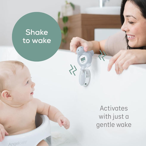 Angelcare Baby Bath & Room Thermometer - BT-01-SEAL-US, Happy Seal, Grey