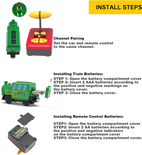 HANQIAN Set Sets Battery Operated Locomotive Train for Wooden Train Track, Electric Remote Control Magnetic Vehicles