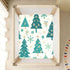 Bseiialft 52 28 Christmas Trees Snowflakes Green Crib Sheets for Boys Girls Soft and Breathable Cotton Baby Sheets