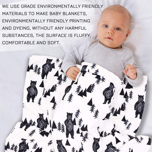 30 40 Inch TANOFAR Bear Baby Blankets, Minky Toddler Blanket for Boys Girls, Dotted Backing, Double Layer, Crib