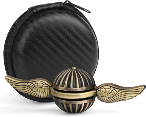 Sphere Fidget Spinner for Kids and Adults, Metal Brass Orb Ball Toy for Stress Relief, Sensory Toy with Premium Case