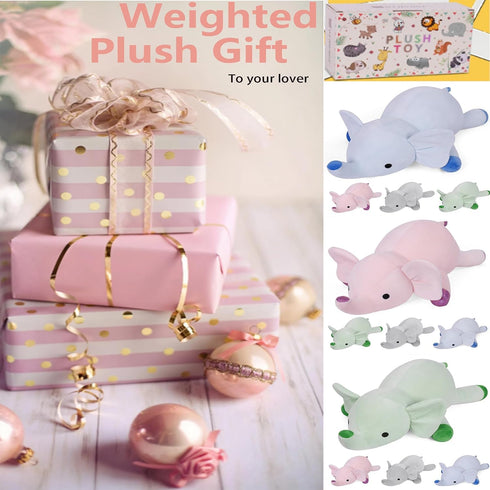 24", 4.2 WeBingo Weighted Elephant Stuffed Animals Pounds Blue Weighted Plush for Kids Adults Boys Girl, Cute Plushies