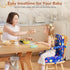 Toddler Booster Seat for Kitchen Chair, Non-Slip Bottom Dining Table Booster Seat with Backrest and Adjustable Straps