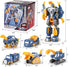 Set, 5pcs 3 4 5 6 7 Toddler Construction Car Transform Dinosaur Rescue Robot with Magnetic Connectors, Assemble