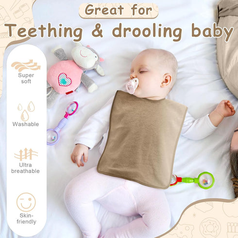 0-4 Hercicy Full Coverage Pullover Toddler Baby Bibs Terry Cloth Bibs with Snap Button for Years Unisex Feeding