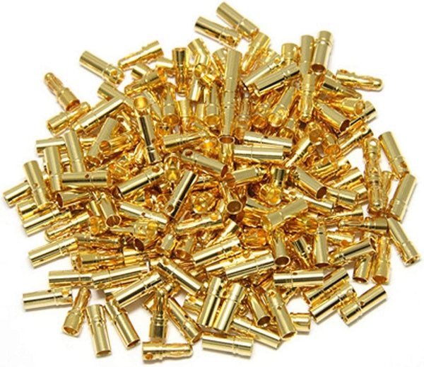 20 Pairs 3.5mm Male & Female Gold Banana Plug Bullet Connector Plug for RC Battery ESC Motor +1 Lipo Battery Strap