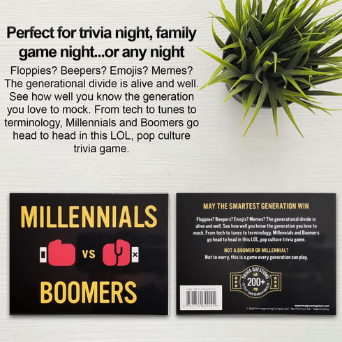 Millennials vs Boomers Trivia Card Game - The Imagineering Company, 200+ Questions to Test Your Generational IQ