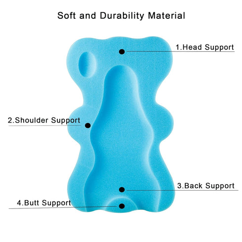 Odor-Free Soft Sponge Bath Mat for Infants - Blue