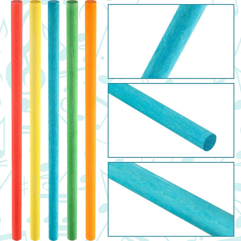Yookeer 30 Pcs Rhythm Sticks for Kids, 5 Colors Wooden Lummi Music Toys for Classroom Play Learning