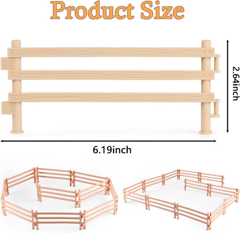 40PCS Plastic Horse Fence Toys Farm Barn Corral Fencing Accessories Playset for Paddock Horse Stable Horse Figures, Horse Toys Panel Accessories Gift for Toddlers Kids