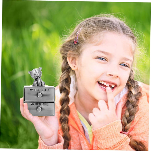 BESTonZON Teethers Months Treasure Chest Box for Boys and Girls Teeth Keepsake Box Type Tooth Storage